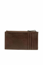Diesel Leather card holder with zip closure - Card cases Mens in Brown