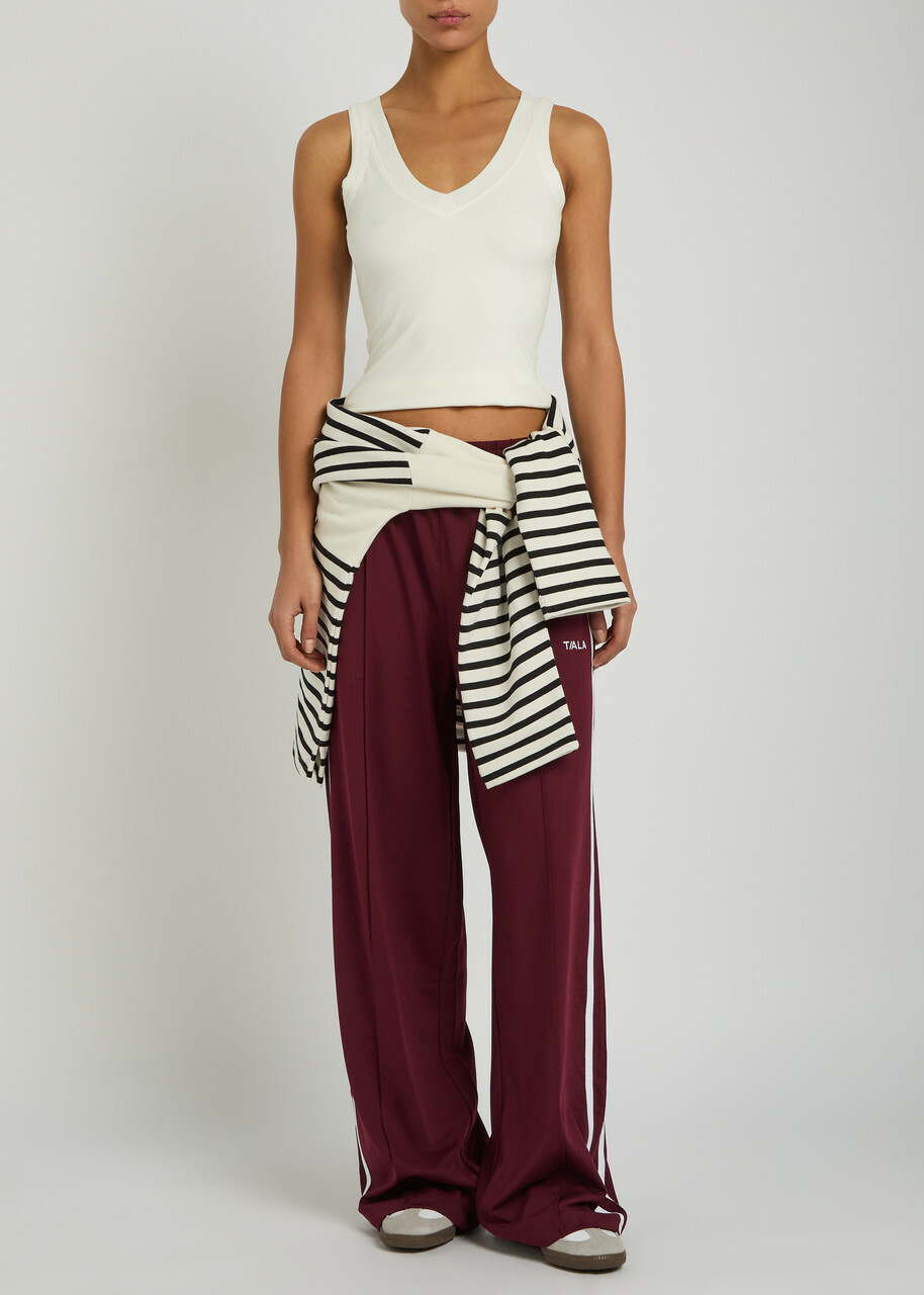 Tala 365 Ribbed V-neck Stretch-modal Vest Off White