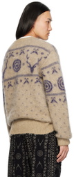 South2 West8 Beige Mohair Cardigan