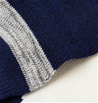 N/A - Colour-Block Stretch Cotton-Blend Socks - Navy