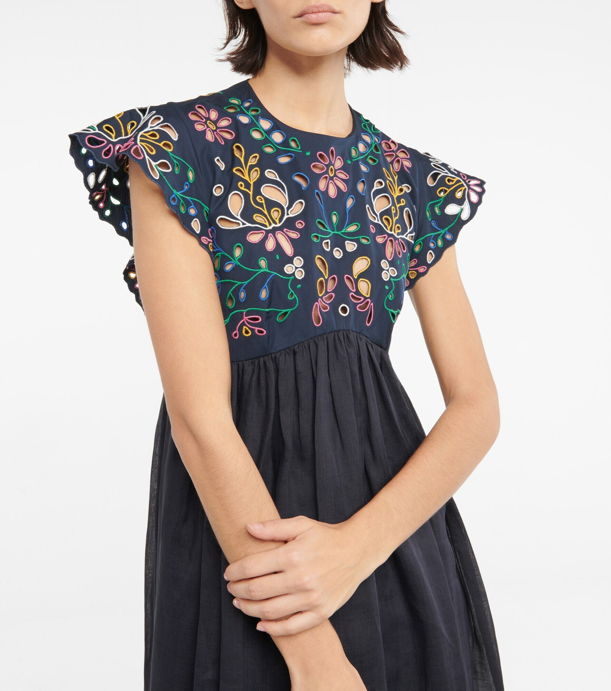 Robe Chloé Noire Brodée Dentelle - Taille 36 - Occasion Parfait état