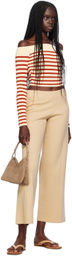 Staud Off-White & Red Float Long Sleeve T-Shirt