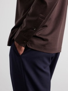Mr P. - Silk and Cotton-Blend Polo Shirt - Brown