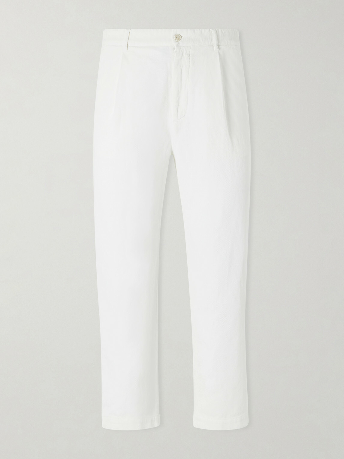 Barena - Cropped Tapered Cotton And Linen-Blend Corduroy Trousers - White