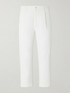 Barena - Cropped Tapered Cotton And Linen-Blend Corduroy Trousers - White