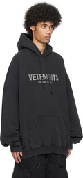 VETEMENTS Black Crystal-Cut Hoodie