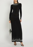 Rabanne Stud-embellished Stretch-jersey Maxi Dress Black