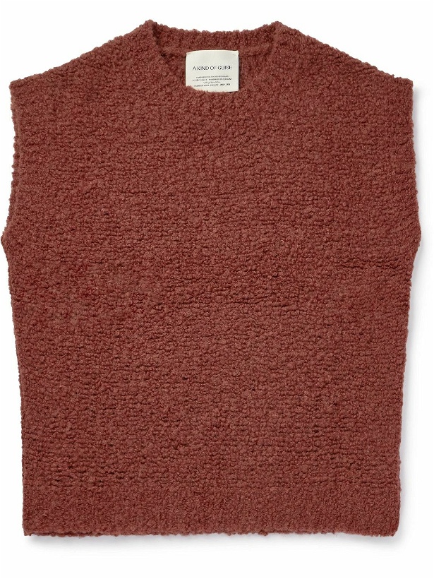 Photo: A Kind Of Guise - Lundur Wool-Blend Bouclé Gilet - Red