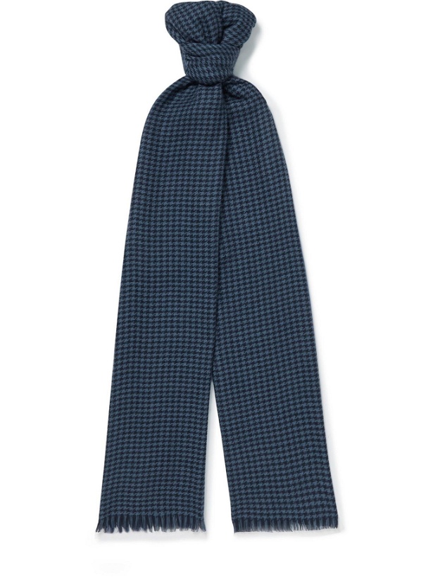 Photo: Loro Piana - Fringed Houndstooth Cashmere and Silk-Blend Scarf