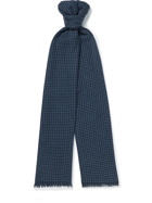 Loro Piana - Fringed Houndstooth Cashmere and Silk-Blend Scarf