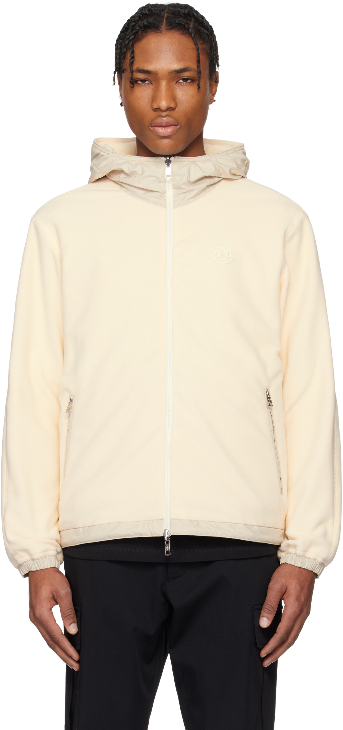 Moncler Men's Badge Logo Hoodie in Green Moncler