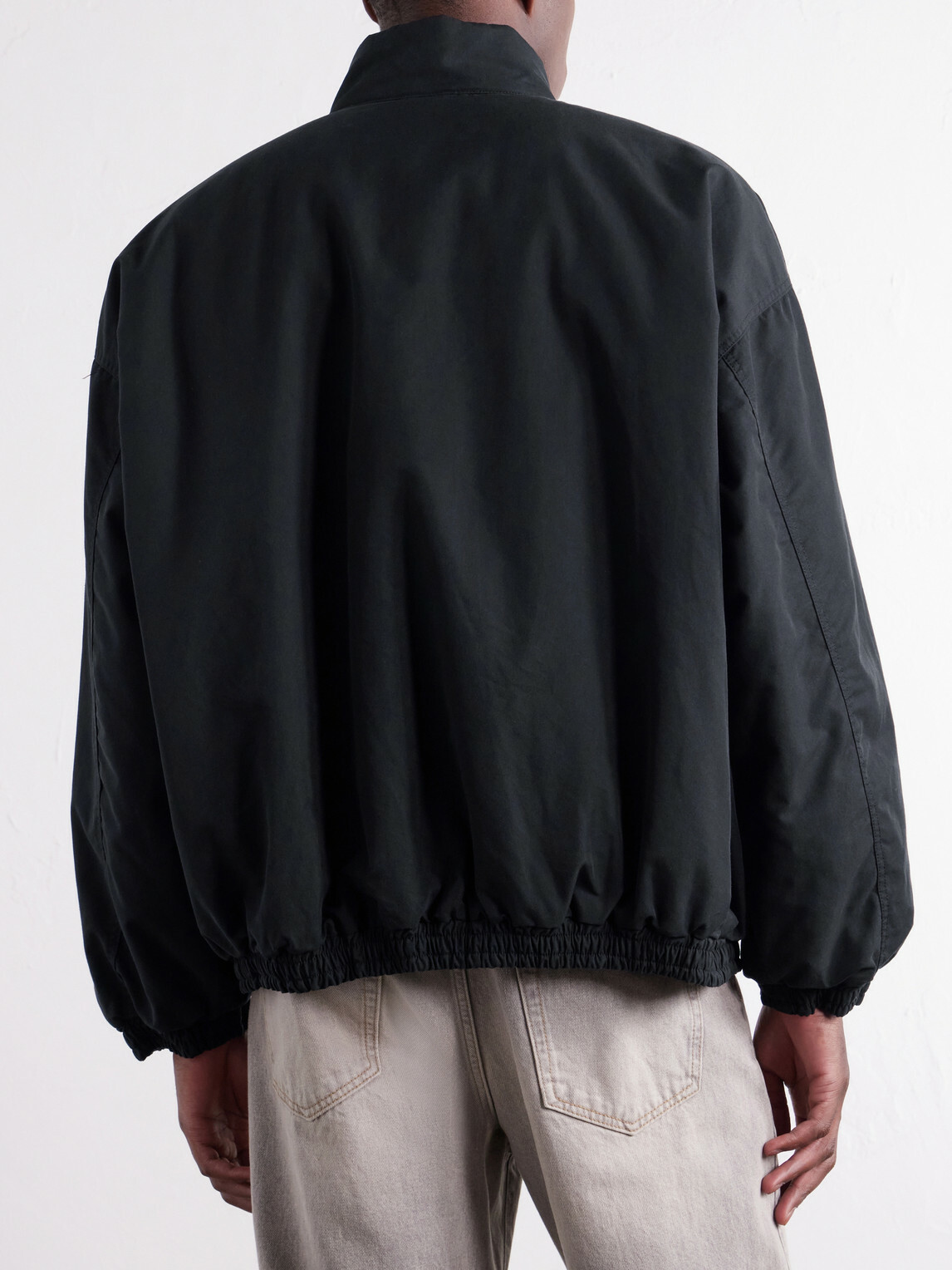 ssstein - Gathered Cotton-Blend Shell Jacket - Black