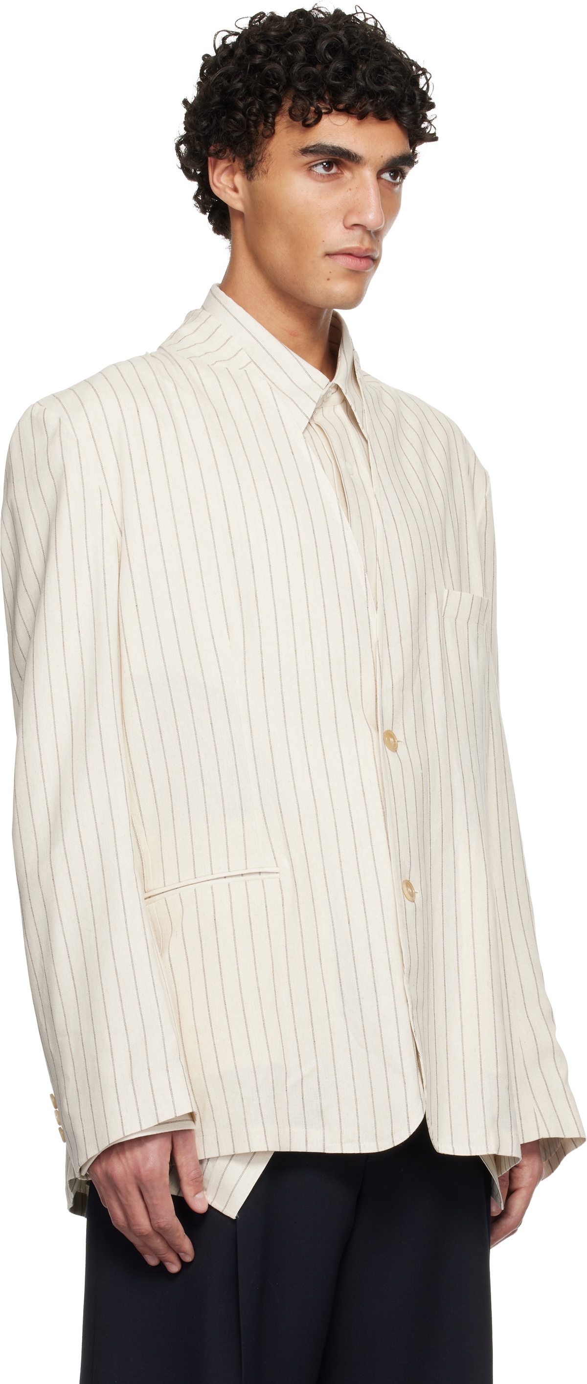 Hed Mayner Beige Linen Blazer