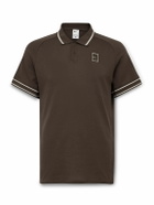 Nike Tennis - NikeCourt Heritage Logo-Appliquéd Cotton-Blend Mesh Polo Shirt - Brown