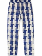 SMR Days - Malibu Straight-Leg Organic Cotton-Jacquard Drawstring Trousers - Blue