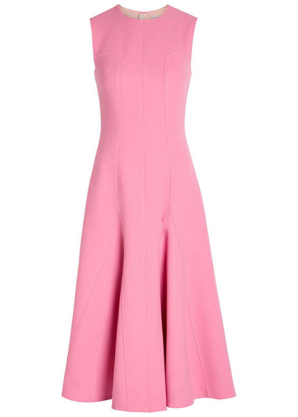 Photo: Emilia Wickstead Benicia Wool-crepe Midi Dress Pink