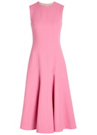 Emilia Wickstead Benicia Wool-crepe Midi Dress Pink
