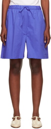 Cordera Blue Wavy Bermuda Shorts