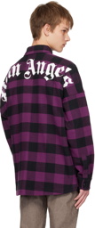 Palm Angels Purple Check Shirt