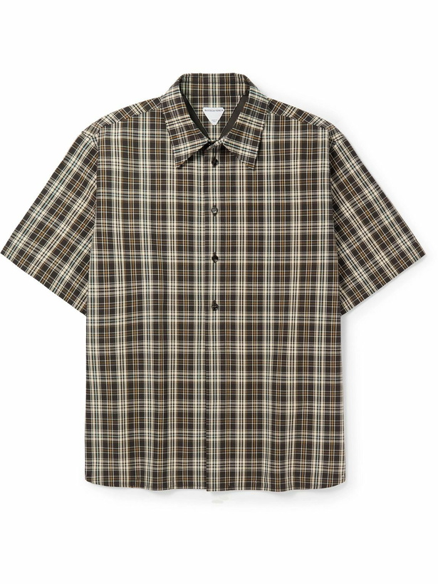 Photo: Bottega Veneta - Checked Cotton-Poplin Shirt - Brown