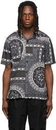 Sacai Black & Grey Bandana Print Shirt