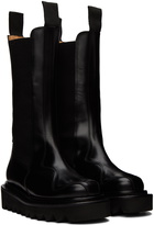 Toga Pulla SSENSE Exclusive Black Leather Mid-Calf Chelsea Boots