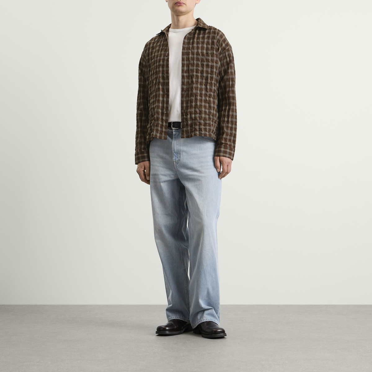 Ronning Men's Japanese Shirt in Brown Check