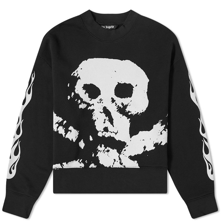 Photo: Palm Angels Skull And Flames Crew Sweat