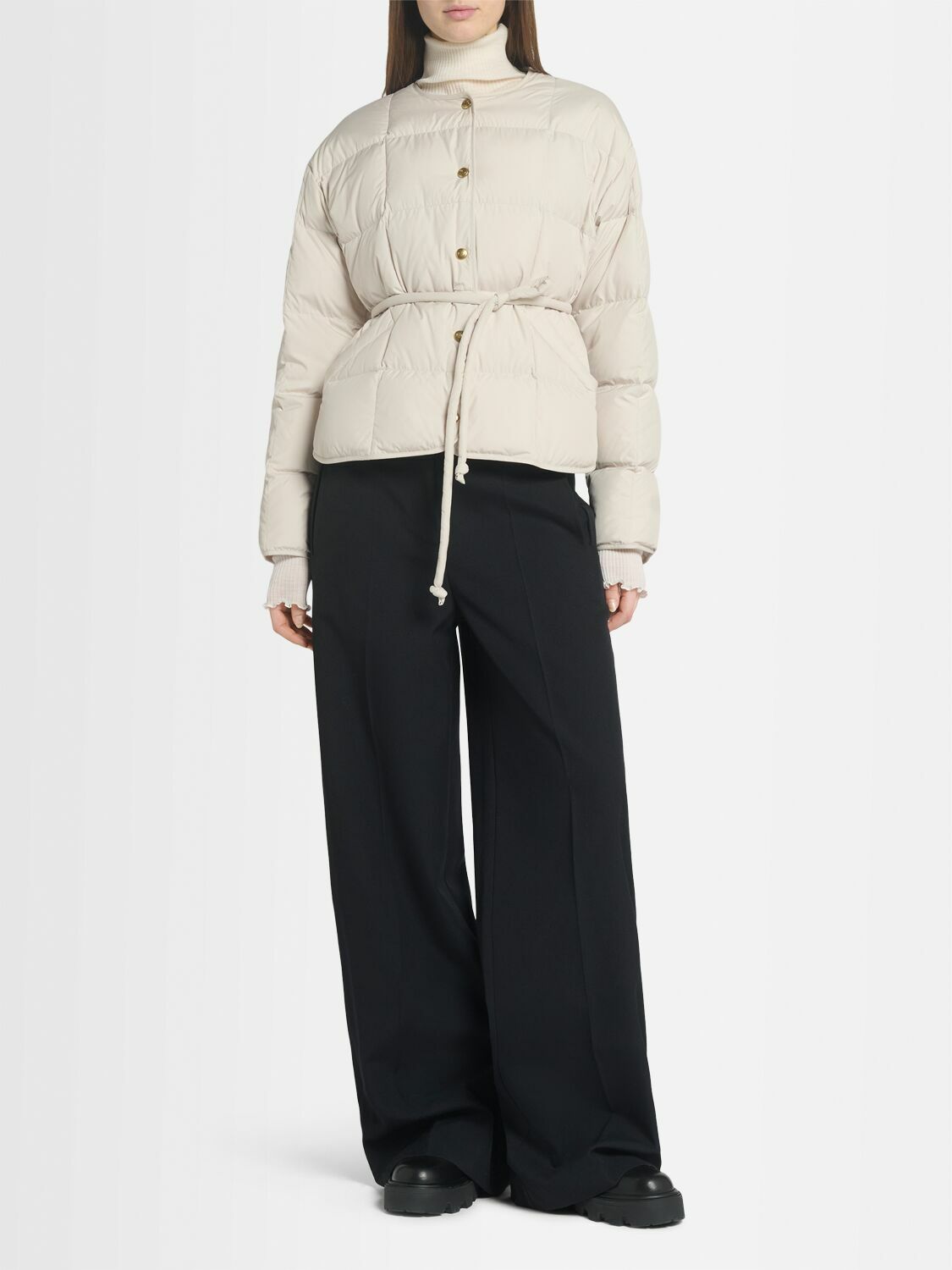 Moncler Caramagne Belted Short Down Jacket ★関税込 White Caramagne Belted Short Down Jacket - Short Down