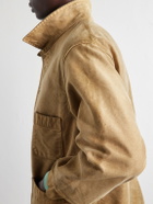 Auralee - Garment-Dyed Cotton-Moleskin Blouson Jacket - Brown