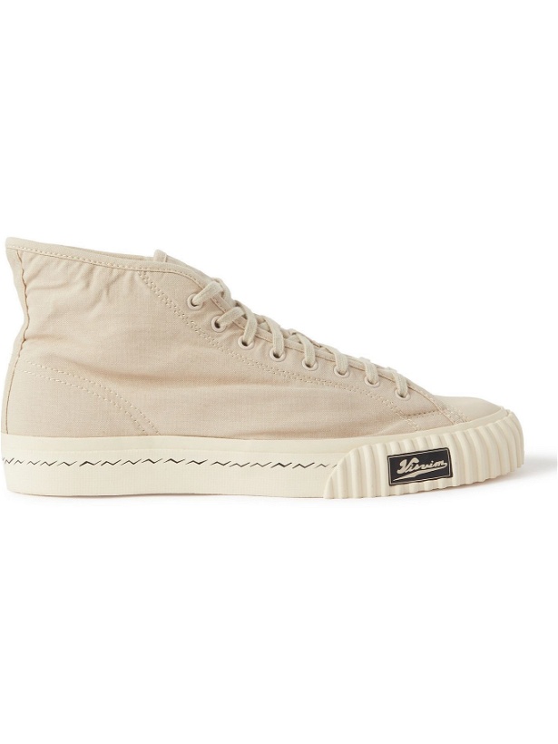 Photo: Visvim - Kiefer Leather-Trimmed Canvas High-Top Sneakers - White