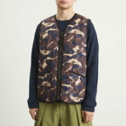 Taion Men's Military V-Neck Zip Down Vest in Paint Camo