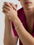 SAINT LAURENT - Silver and Faux Pearl ID Bracelet - Silver