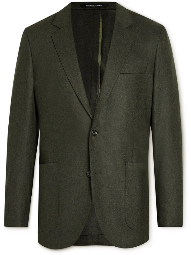 Photo: Richard James - Unstructured Wool Suit Jacket - Green