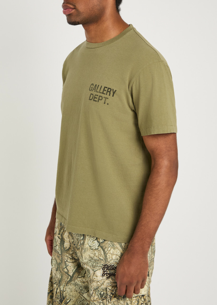 Gallery Dept. Logo-print Cotton T-shirt Olive