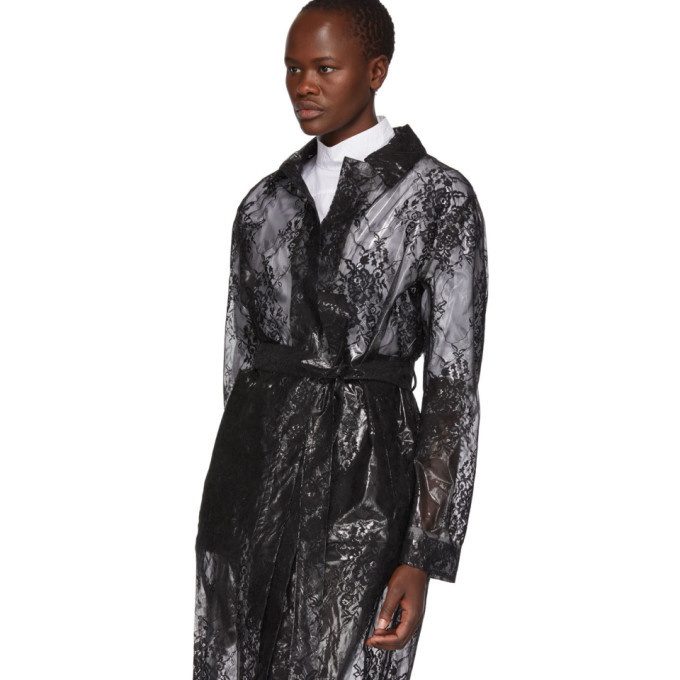 Christopher Kane Black Plastic Lace Trench Coat Christopher Kane