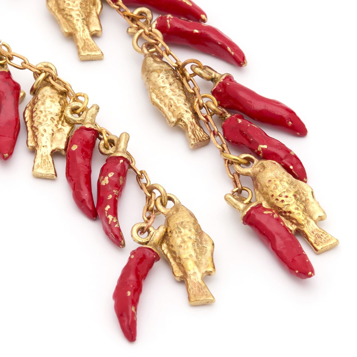 ALÉMAIS Women's Tesori Chilli & Fish Drop Earrings in Gold 