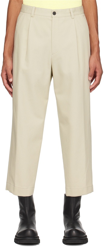 Photo: Solid Homme Beige Cropped Trousers