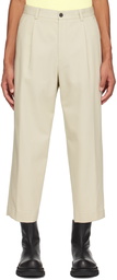 Solid Homme Beige Cropped Trousers