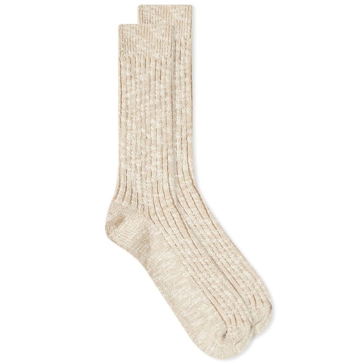 Photo: Birkenstock Cotton Slub Sock in Beige/White