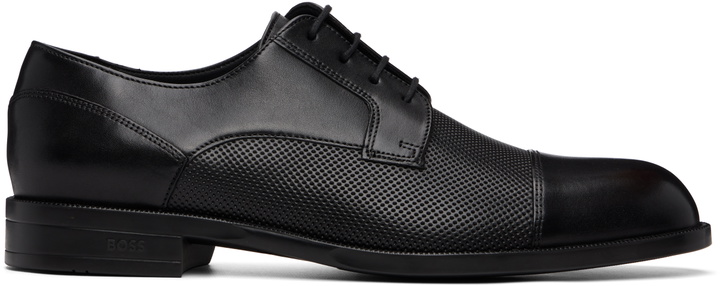 Photo: BOSS Black Cap-Toe Leather Derbys