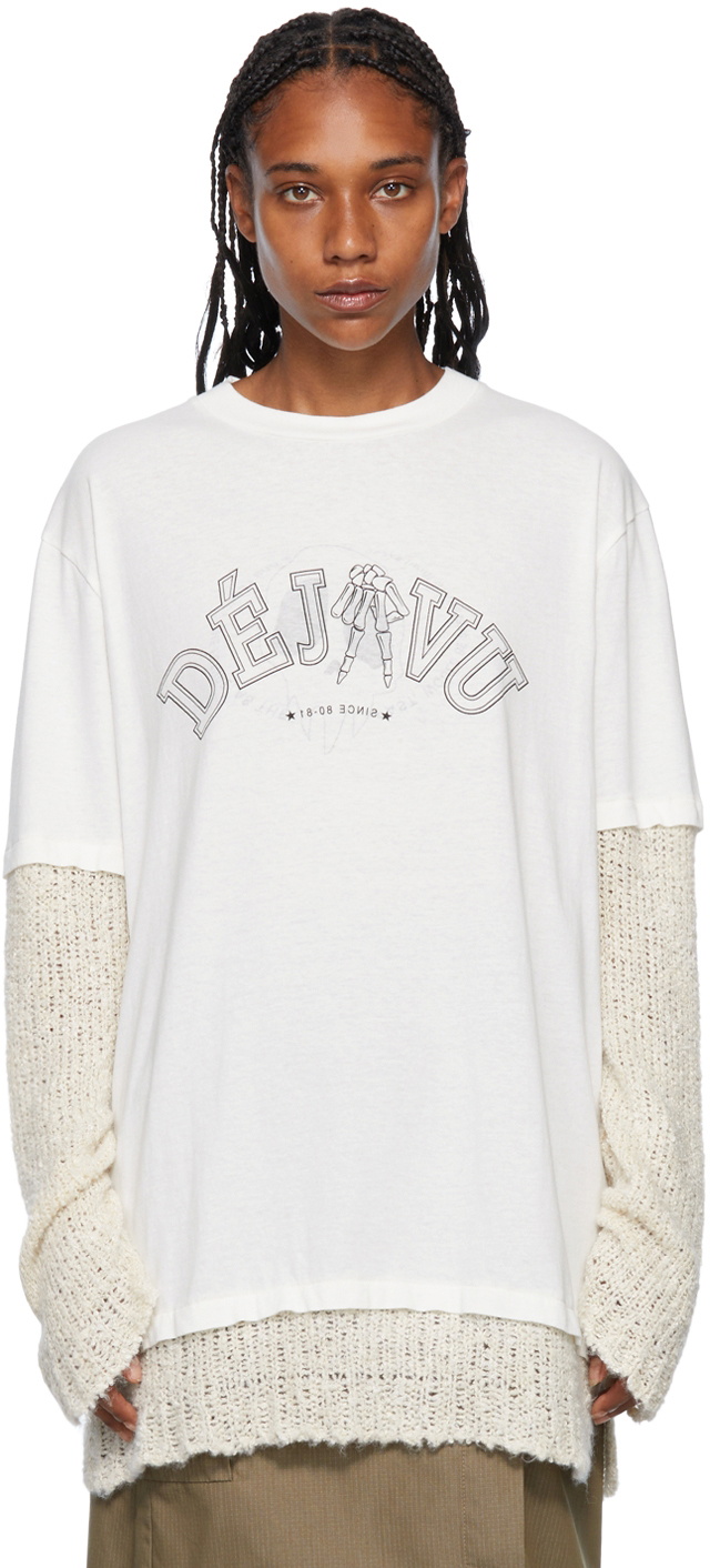 Our Legacy White Mix Long Sleeve T-Shirt Our Legacy