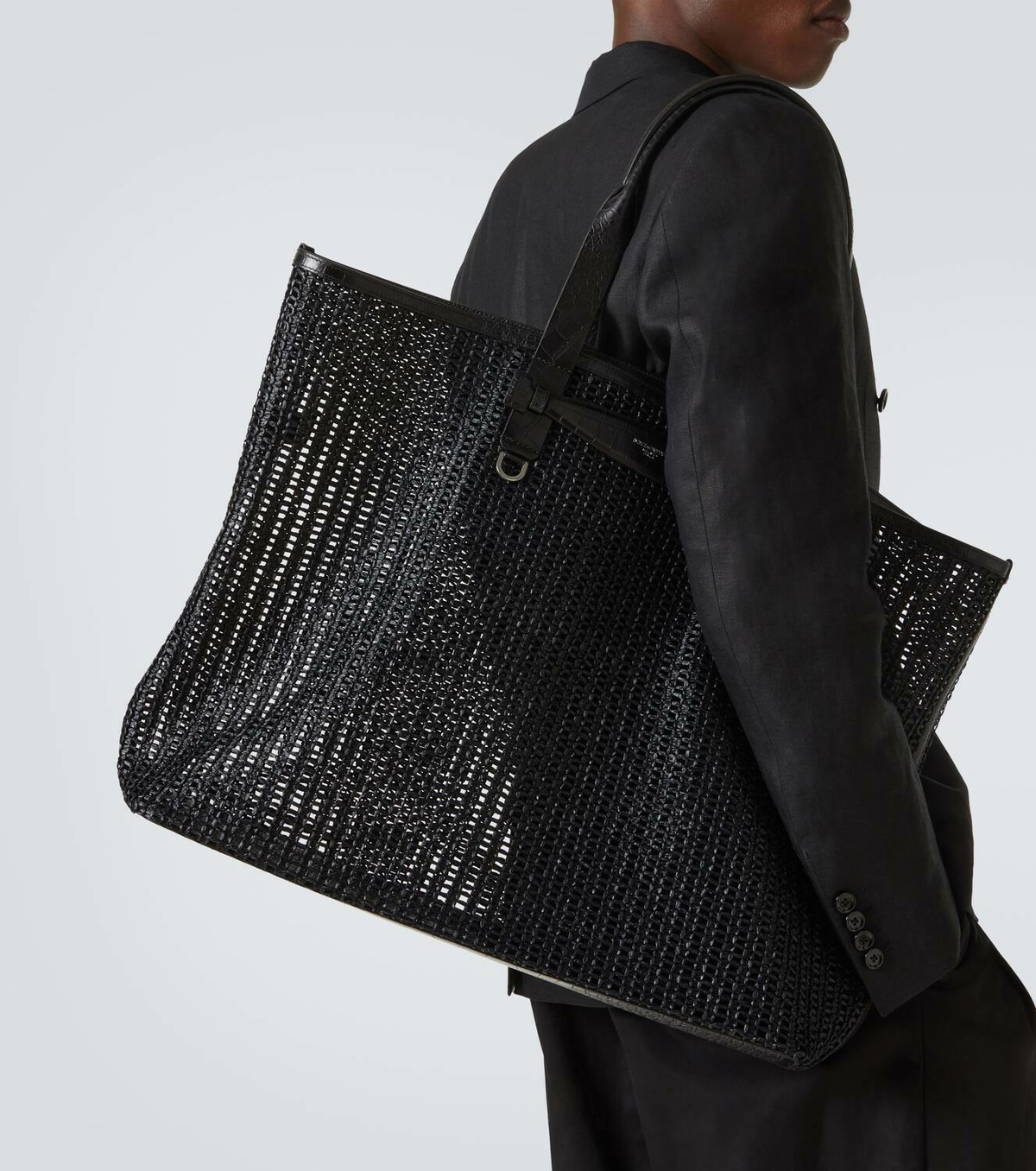 Dolce&Gabbana Adamo woven leather-trimmed shopper