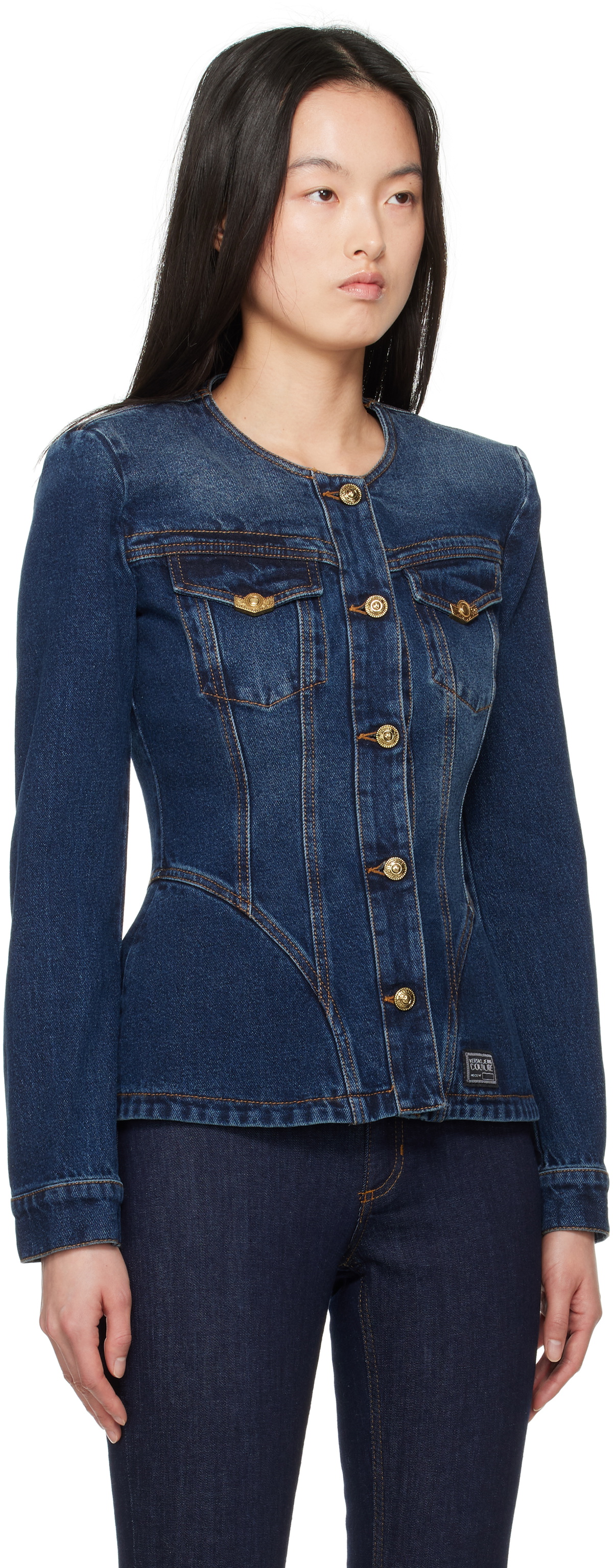 Versace jeans couture デニムジャケット Denim Blouson Jacket | VERSACE US