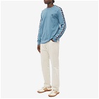 Fred Perry Men's Long Sleeve Taped T-Shirt in Ash Blue