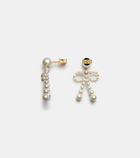 Sophie Bille Brahe Bow 14kt gold drop earrings with freshwater pearls