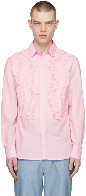 Photo: VIKTOR & ROLF MISTER MISTER Pink Wavy Ruffle Shirt