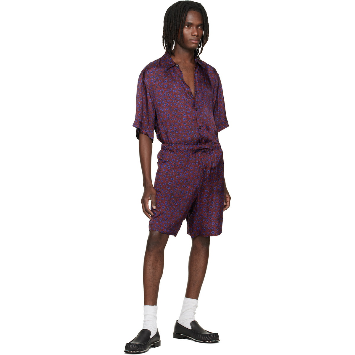 Dries Van Noten Red & Purple Button-Down Shirt