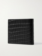 SAINT LAURENT - Logo-Appliquéd Croc-Effect Leather Billfold Wallet