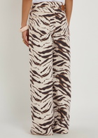 Ganni Lari Zebra-print Wide-leg Jeans White